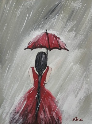 acrylic painting lesson for beginner How to Paint Girl In The Rain 
